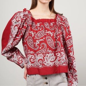 SEA New York theodora paisley print long sleeve top- NWT